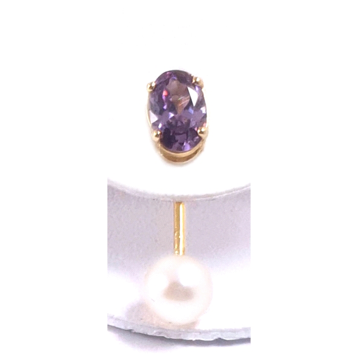 PENDIENTES ORO 18 KT COLOR FINO Y PERLA MOVIBLE