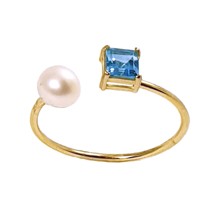 ANILLO ORO 18 KT COLOR FINO Y PERLA