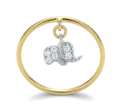 ANILLO ELEFANTE ORO 18 KT DIAMANTES 0.03