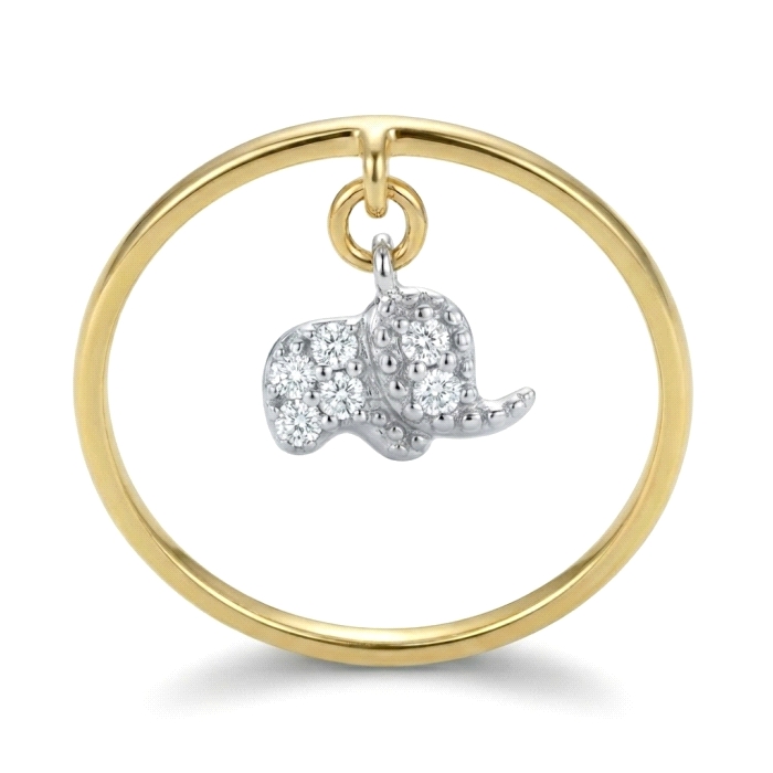 ANILLO ELEFANTE ORO 18 KT DIAMANTES.