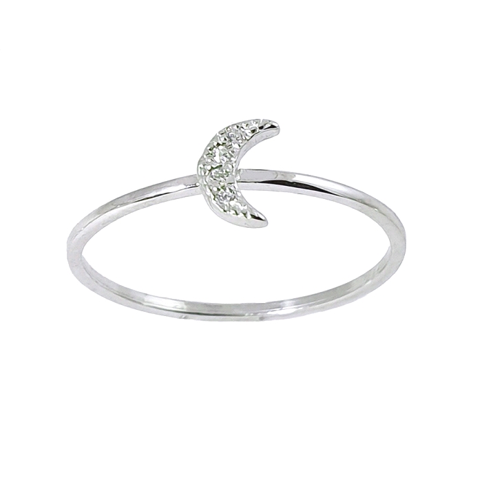 Anillo luna oro 18 kt diamantes