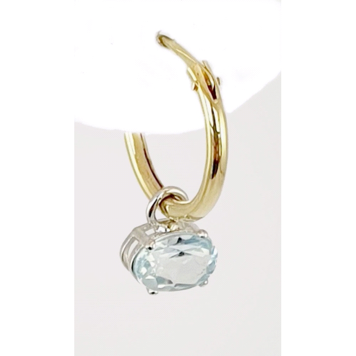 PENDIENTES OVAL COLOR ORO 18 KT