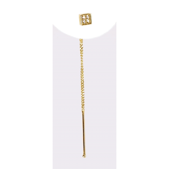 Pendientes cadena oro 18 kt dimantes