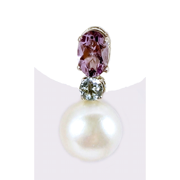 PENDIENTES ORO 18 KT COLOR FINO PERLA