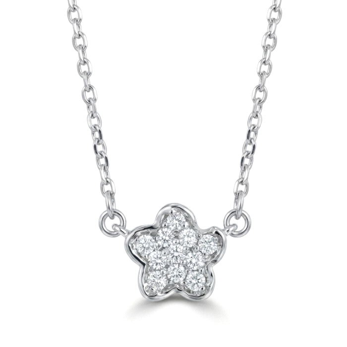 GARGANTILLA FLOR ORO 18 KT DIAMANTES