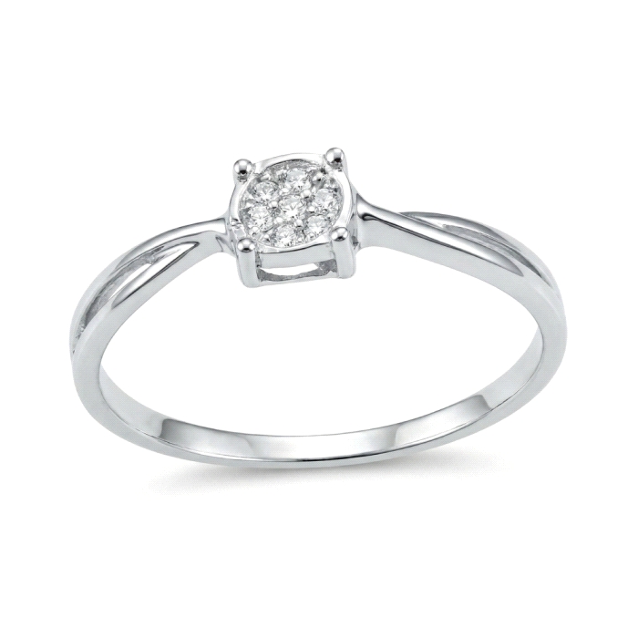 Anillo solitario oro 18 kt diamantes