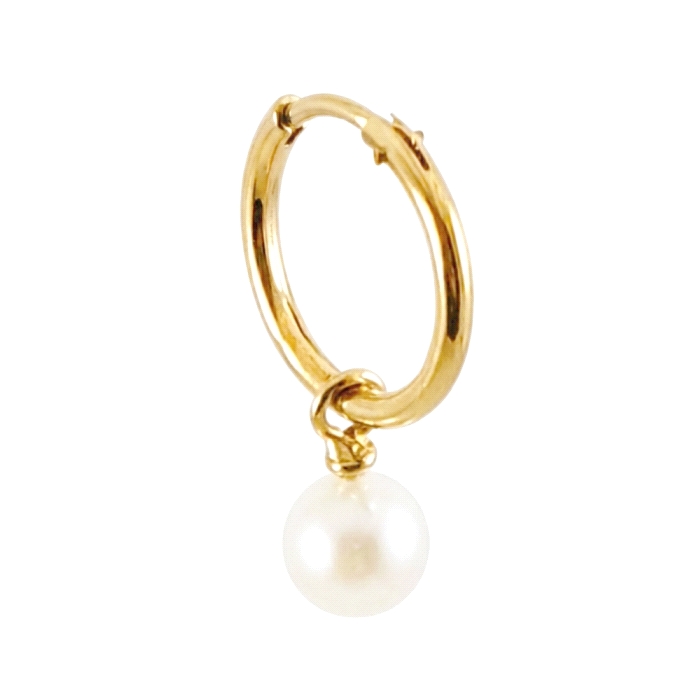 Pendientes oro 18 kt perla