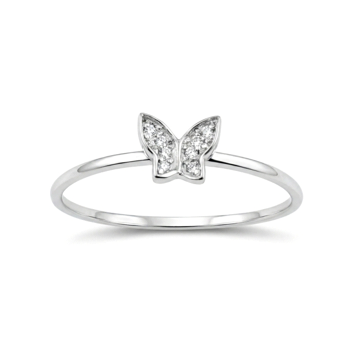 Anillo mariposa oro 18 kt diamantes