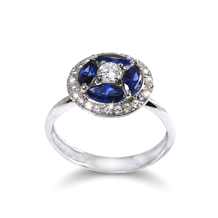 Anillo oro 18 kt color fino  0.24 ct diamantes