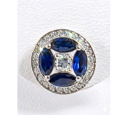 PENDIENTES ORO 18KT ZAFIRO 0 .48 CT DIAMANTES