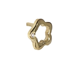Pendientes flor oro 18 kt diamantes