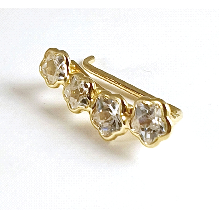 Pendientes trepador flor oro 18 kt