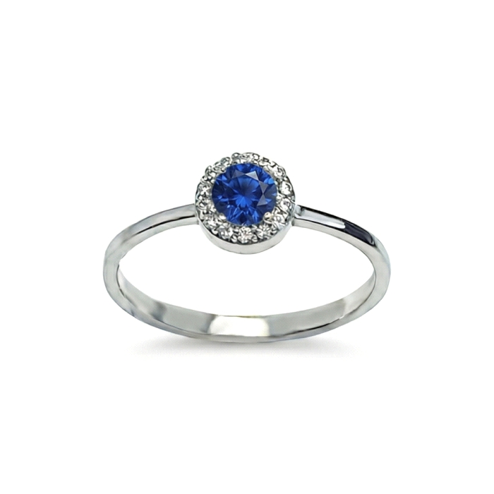 Anillo oro 18 kt  zafiro diamantes