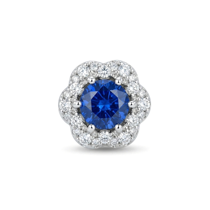 Pendientes flor oro 18 kt color fino diamantes