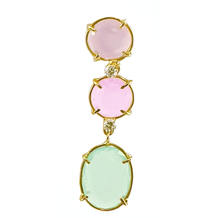 Pendientes oro 18 kt color