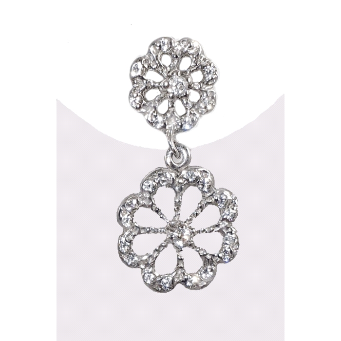 Pendientes rosetón oro 18 kt diamantes