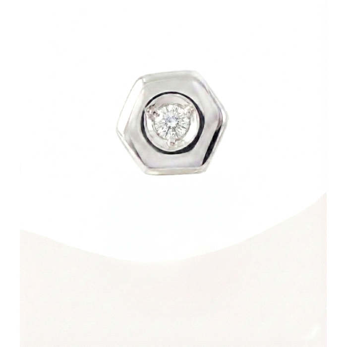 Pendientes hexagono oro 18 kt diamantes