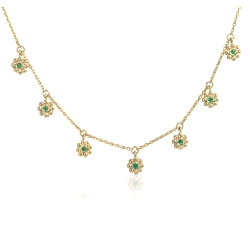 GARGANTILLA FLOR ORO 18 KT  COLOR FINO