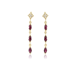 Pendientes color fino oro 18kt