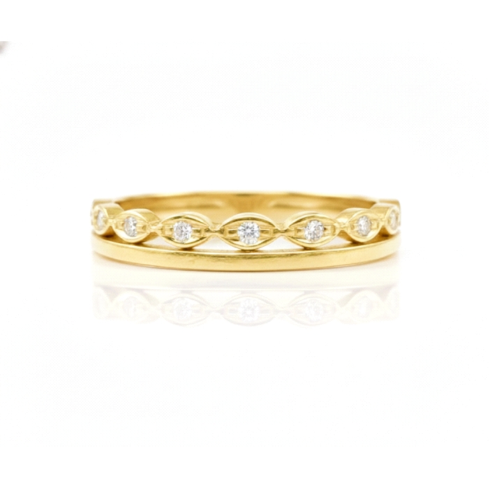 ANILLO MEDIA ALIANZA ORO 18 KT CIRCONITAS