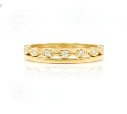 ANILLO DOBLE ORO 18 KT  0.035 CT DIAMANTE                                                           