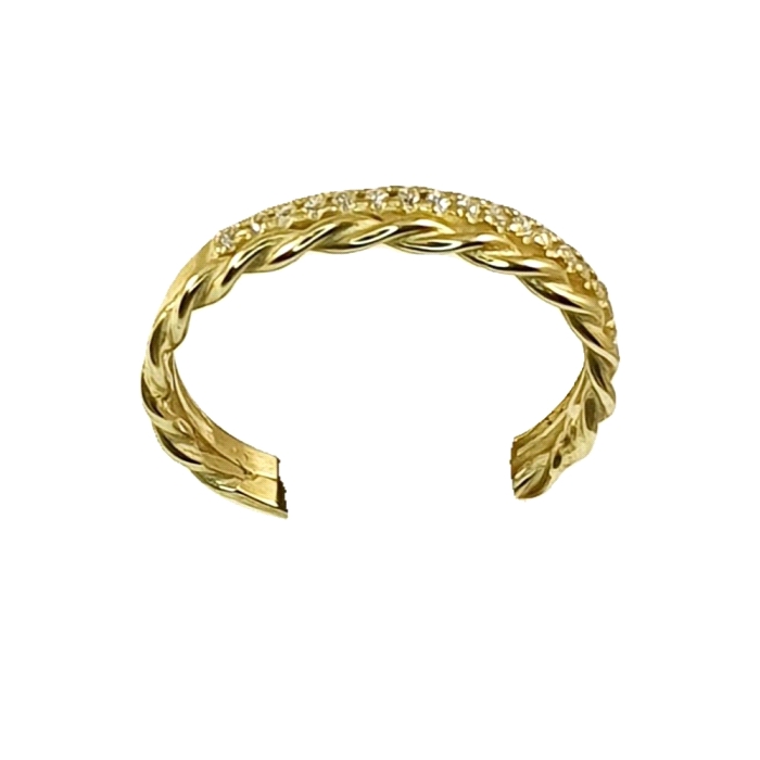 ANILLO MEDIA ALIANZA ORO 18 KT CIRCONITAS