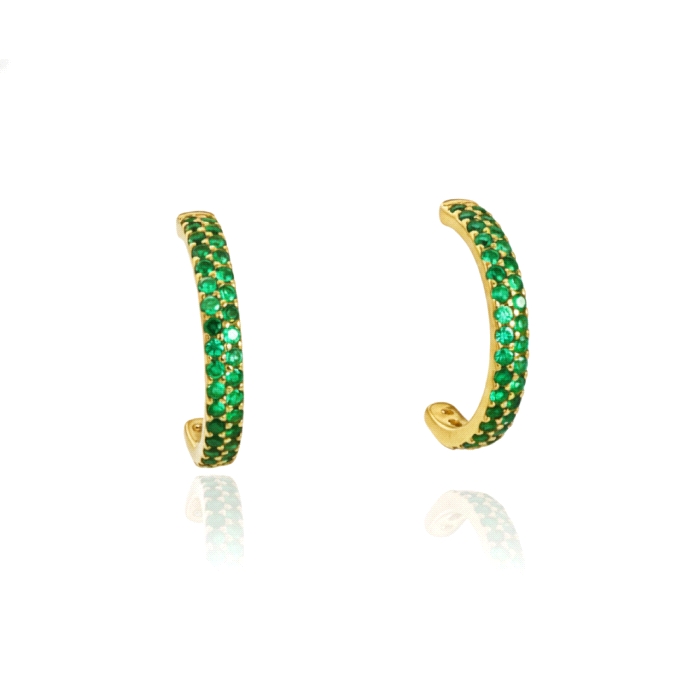 Pendientes aro oro 18 kt circonitas