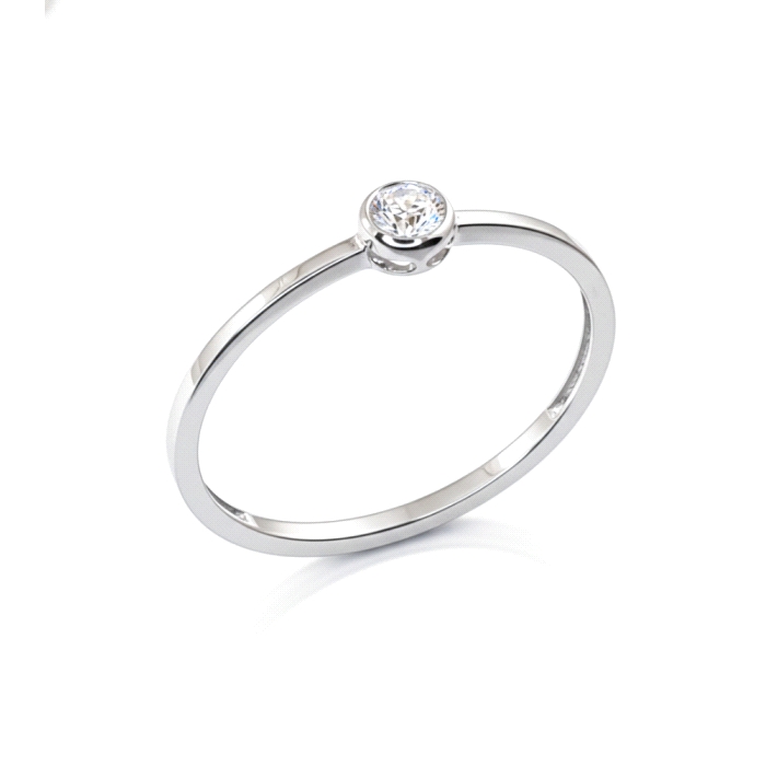Anillo oro 18 kt diamante 0.01 ct