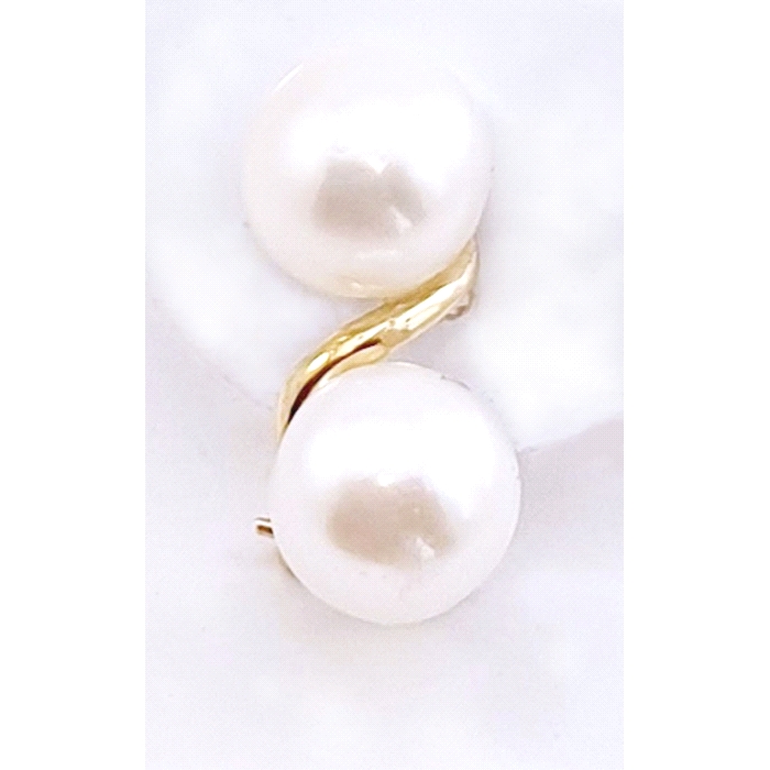 Pendientes oro 18 kt perla