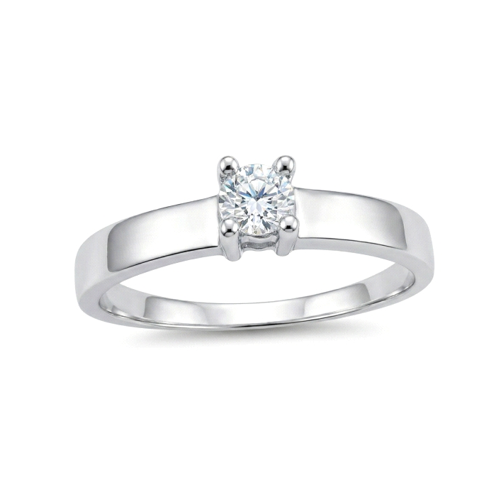 Anillo solitario oro 18 kt diamantes