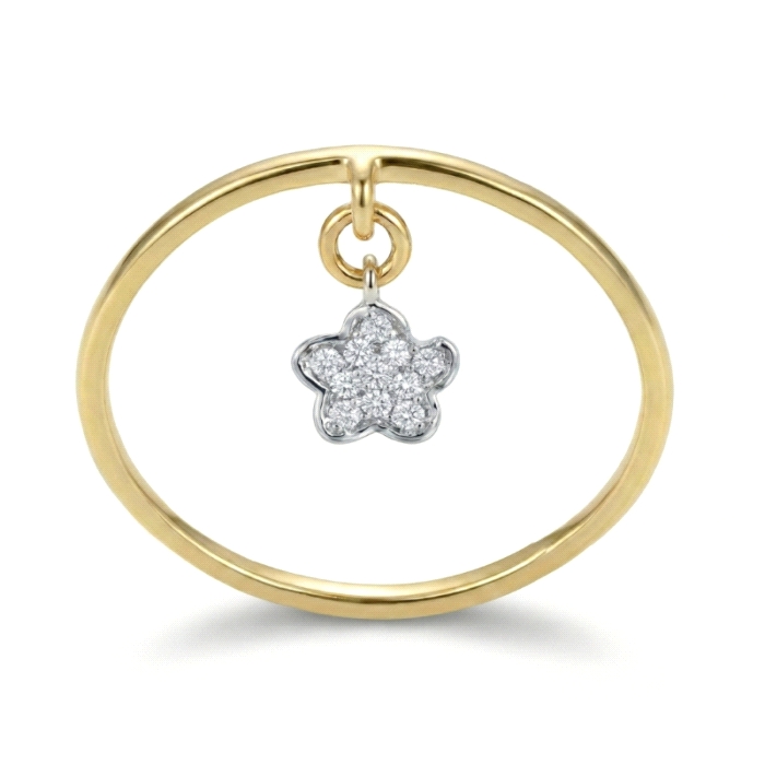 ANILLO FLOR ORO 18 KT  CIRCONITAS