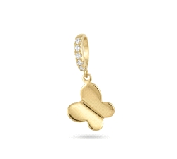 Colgante mariposa oro 18 kt 0.03 ct diamantes