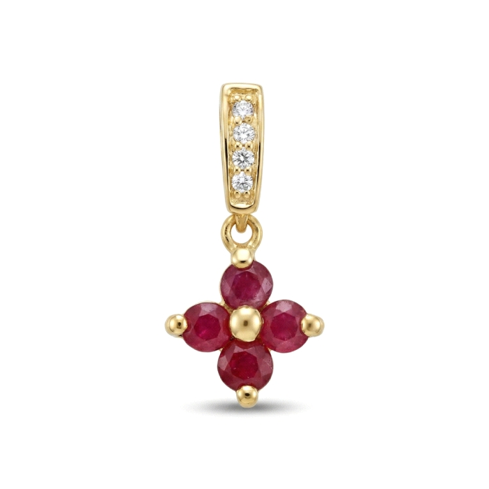 Colgante oro 18 kt color fino 0.02 ct diamantes