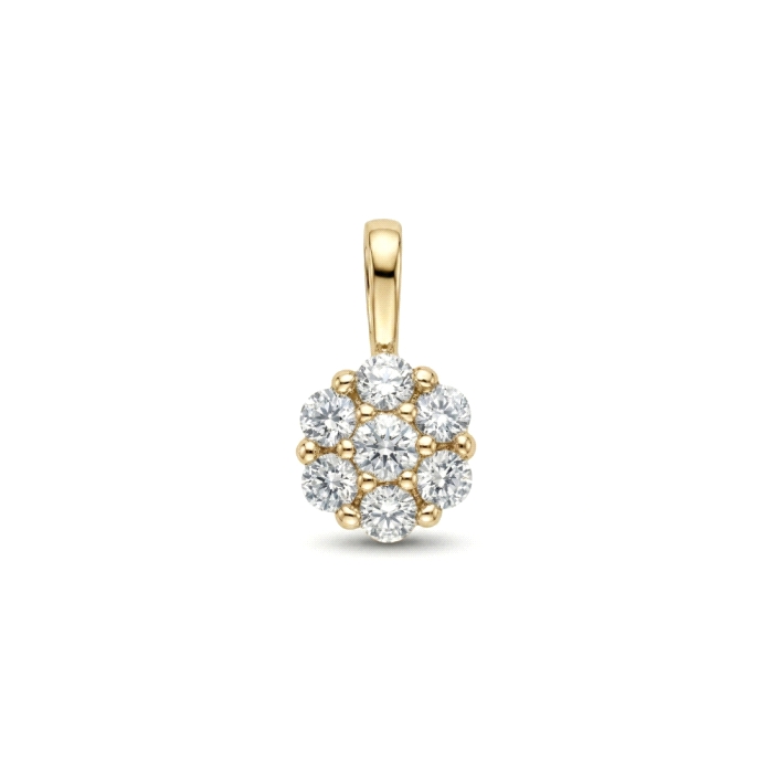 Colgante oro 18 kt 0.10 ct diamantes