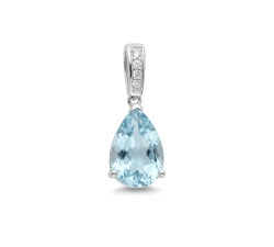 COLGANTE 18 KT 0.02 CT DIAM. AGUAMARINA                                                             