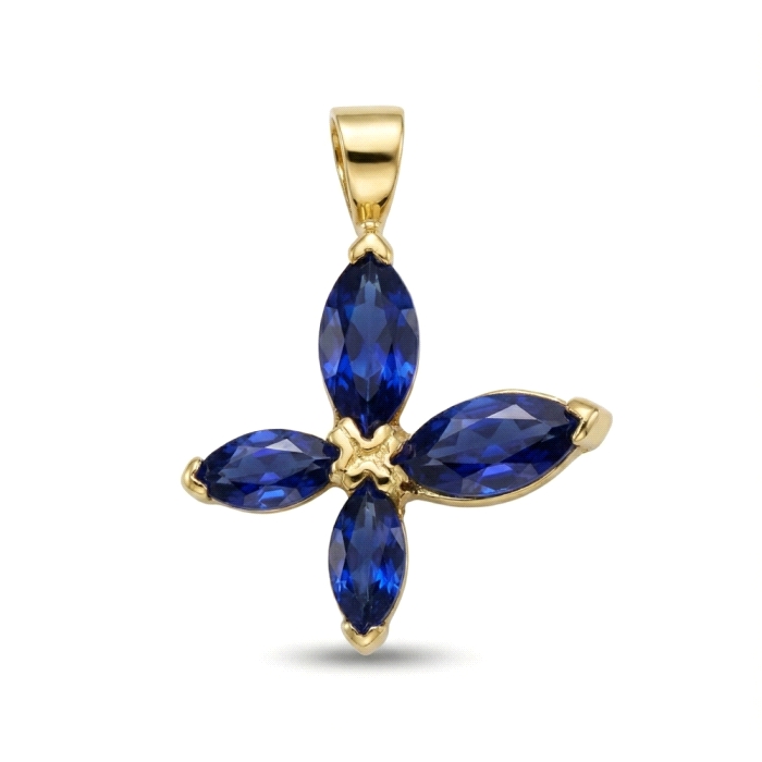 Colgante mariposa oro 18 kt zafiro
