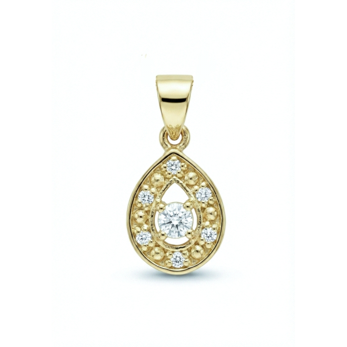 Colgante oro 18 kt 0.075 ct diamantes