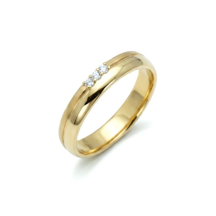 Alianza oro 18 kt 0.03 ct diamantes