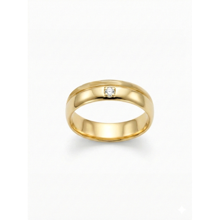 Alianza oro 18 kt 0.015 ct diamante