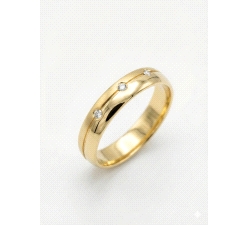 ALIANZA FINA ORO 18KT  0.03 CT DIAMANTES
