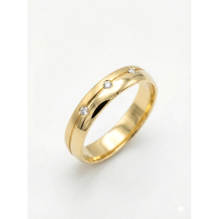 Alianza oro 18 kt 0.03 ct diamantes