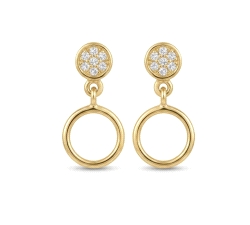 PENDIENTES  ORO 18 KT  0.07 CT DIAMANTES
