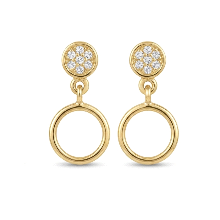 Pendientes oro 18 kt 0.07 ct diamantes