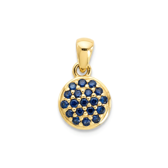 Colgante cuajo oro 18 kt zafiro