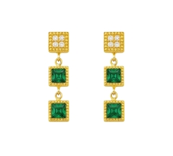 Pendientes oro 18 kt color fino 0.02 ct diamantes