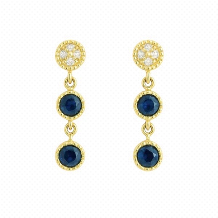 Pendientes oro 18 kt color fino 0.04 ct diamantes