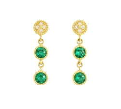 Pendientes oro 18 kt color fino 0.04 ct diamantes