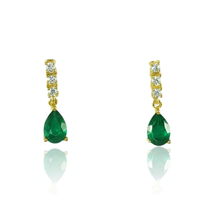 Pendientes oro 18 kt color fino 0.09 ct diamantes