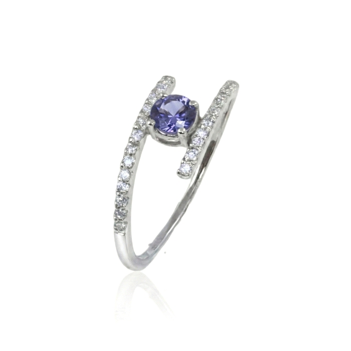 Anillo oro 18 kt  color fino 0.13 ct diamantes