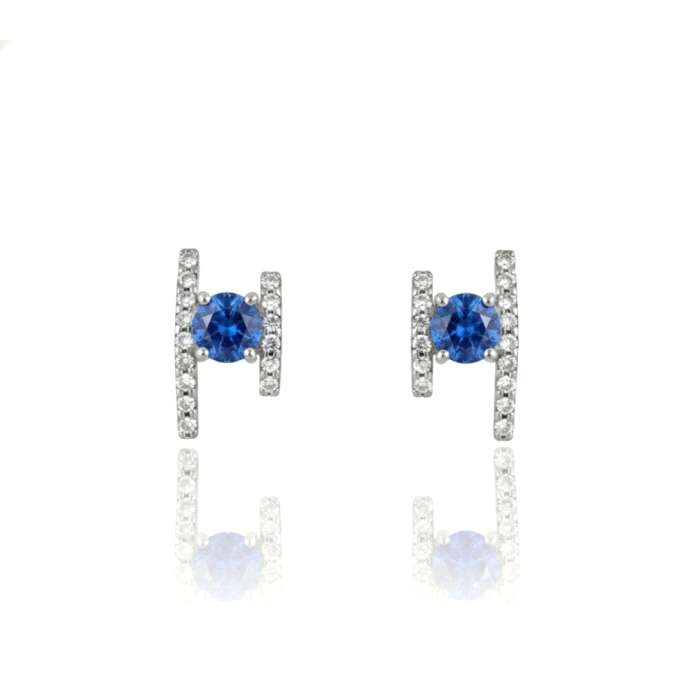 Pendientes oro 18 ct color fino 0.15 ct diamantes